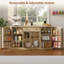 Buffet de style champêtre avec prise électrique intégrée, 1 tiroir et étagères réglables, meuble de rangement à 4 portes-1180205470