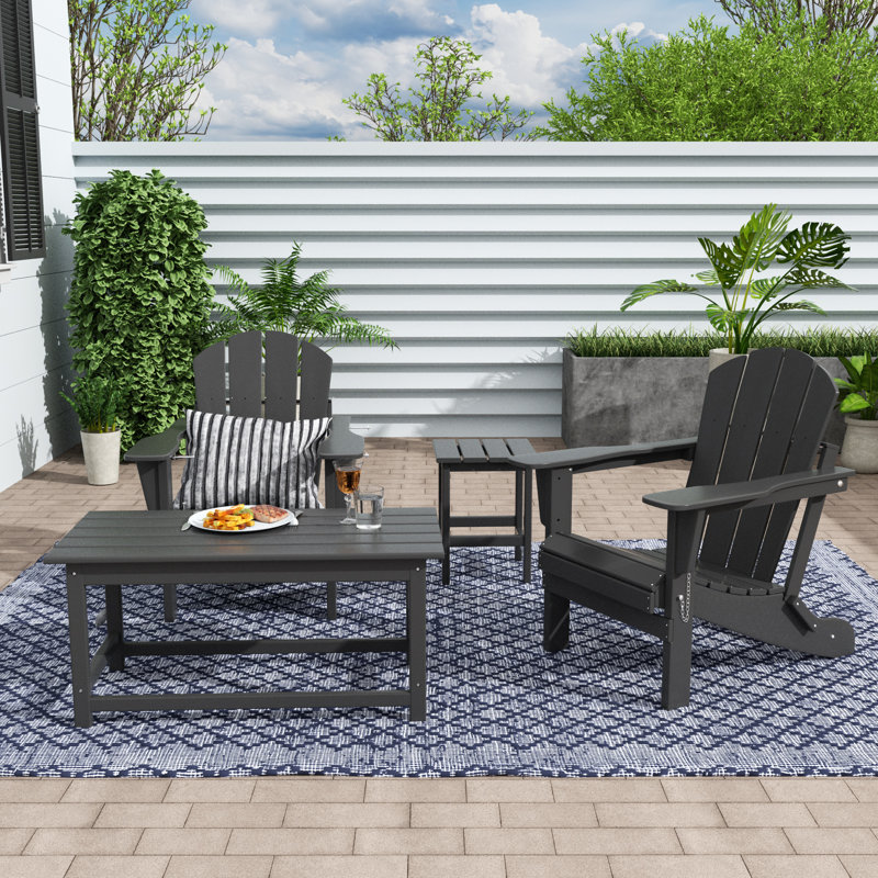 Laguna Foldable Outdoor Adirondack Chair, Gray
