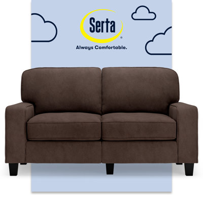 Serta Palisades 61" Straight Arm Sofa with Easy Care Fabric, Plush Pillow Back and Pocket Coil Seat Cushions