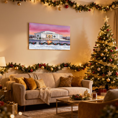 «Christmas Christmas Decorated», ensemble de 3 reproductions d'art sur toile Lincoln