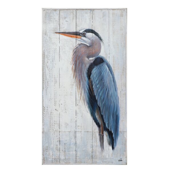 Highland Dunes Rustic Heron II Framed On Canvas Painting | Wayfair