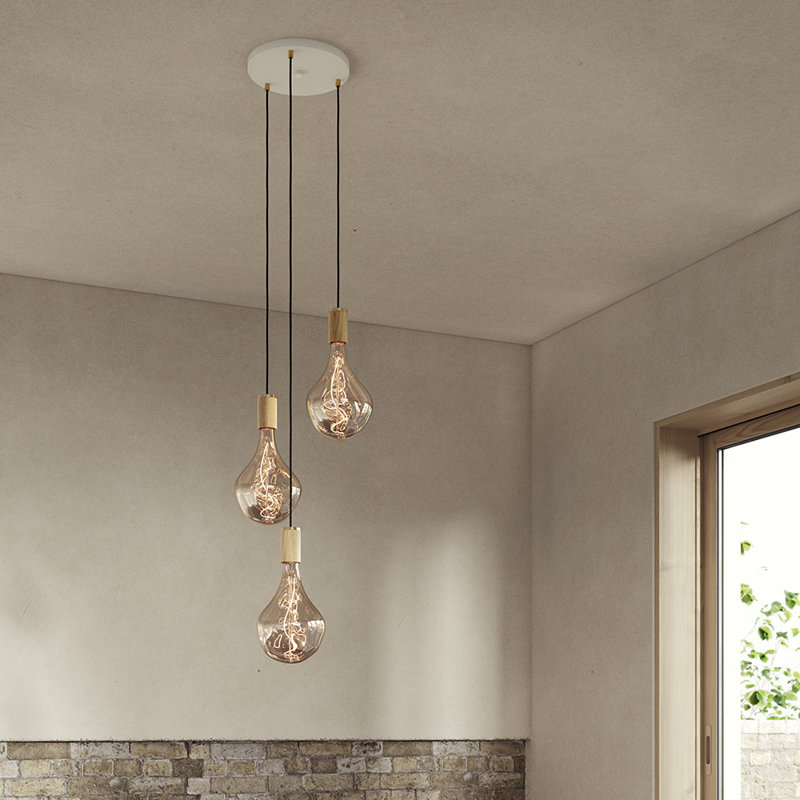Oak Triple Pendant, White