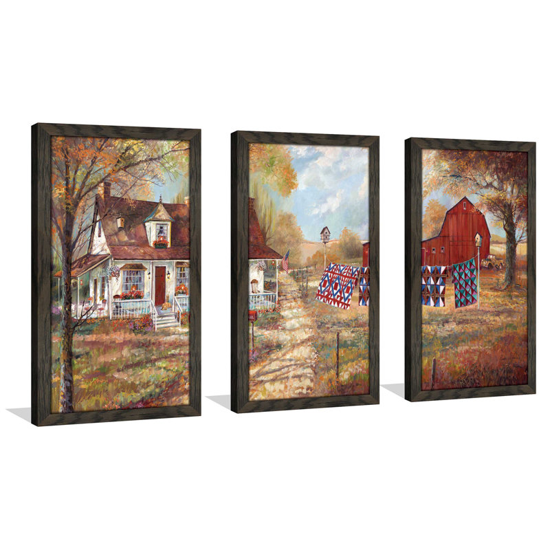 " Afternoon Quilting " 3 - Pieces, 40.5" W x 25.5" H x 1" D