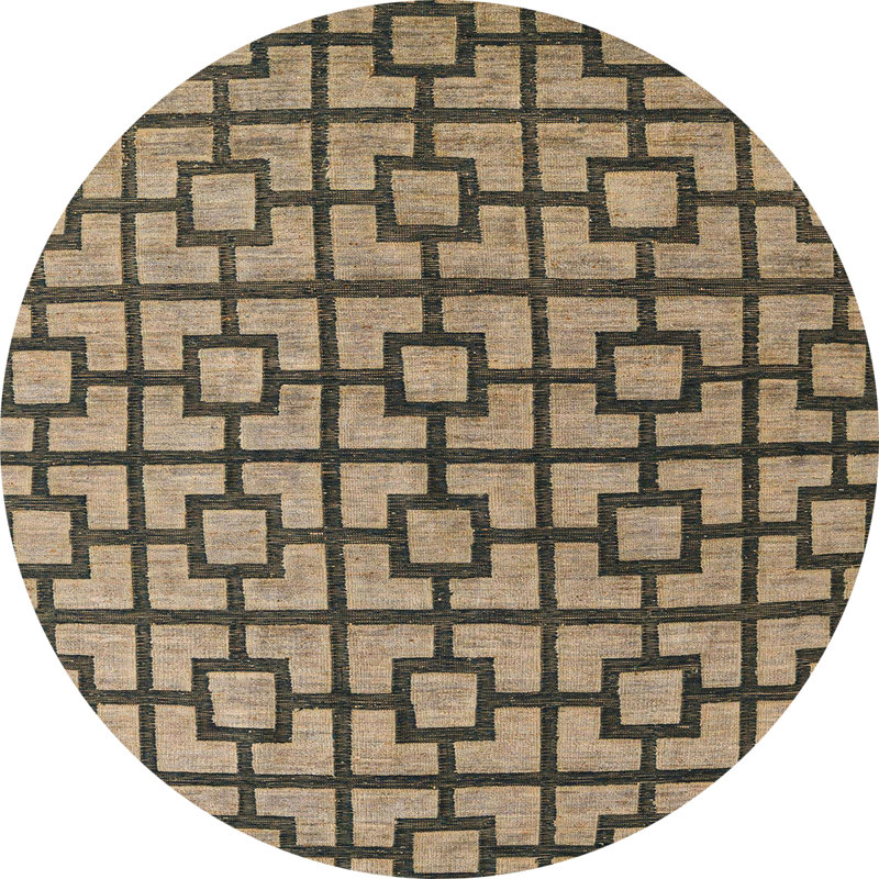 Tapis décoratif multicolore à motif abstrait, Rond 7 pi