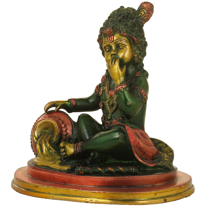 Figurine le plaisir du beurre volé, Vert foncé / or