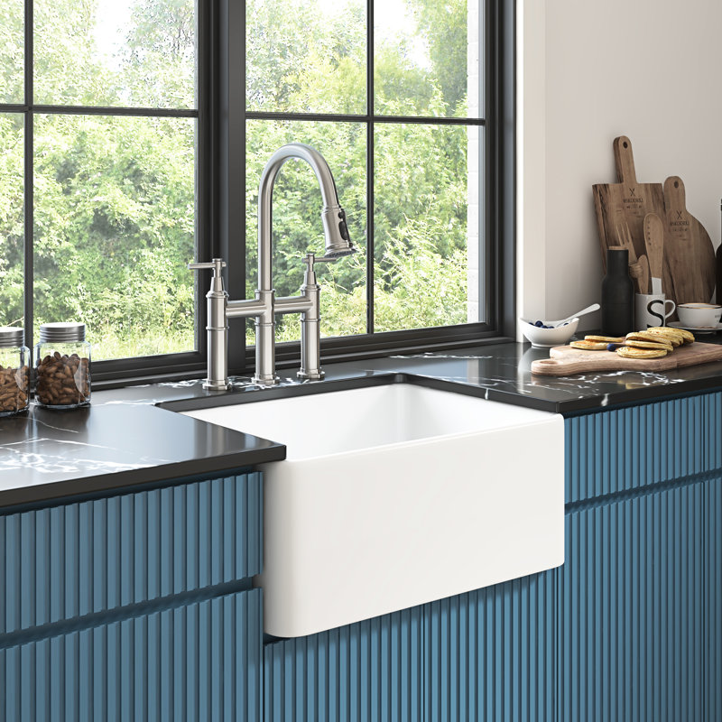 Sink Ceramic White - Deep Apron Undermount Kitchen 18"X10"X24", 58Lb 24"X18"X10",