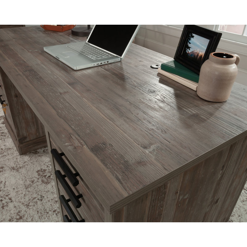 Bureau double caisson en pin Pebble