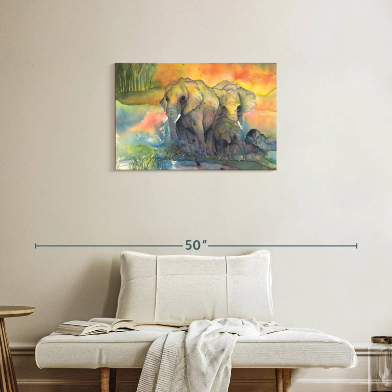 Brampt Elephants Kin, 20" H x 30" W