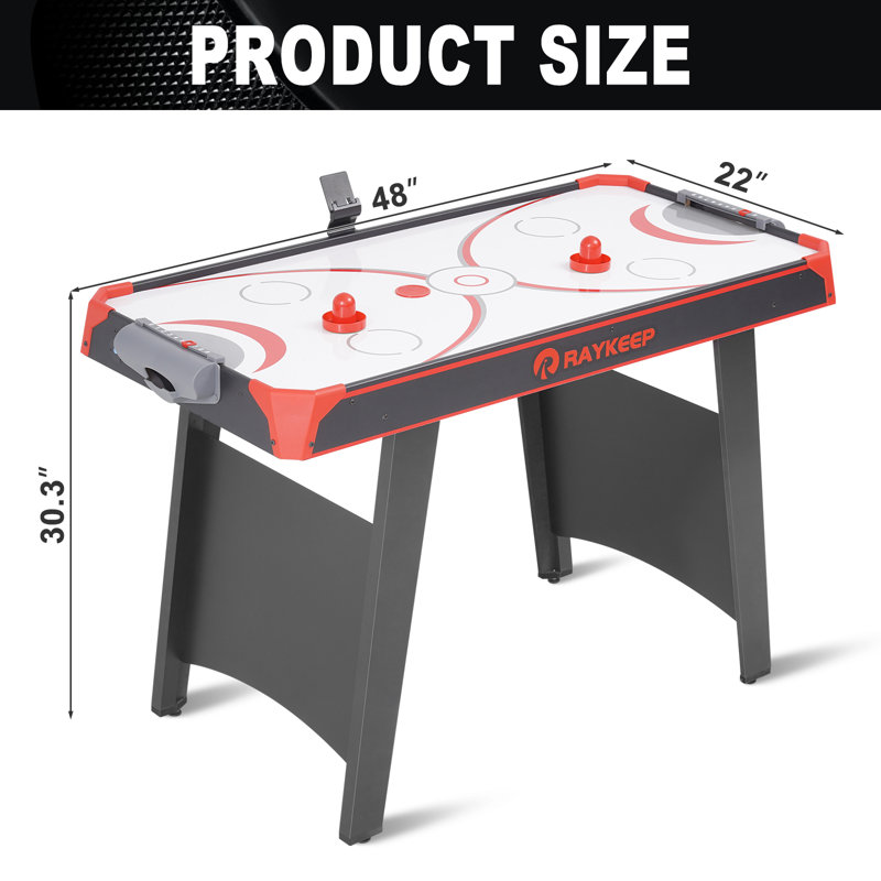 RayChee 48'' 2 -Player Wood Air Hockey Table with Digital Scoreboard