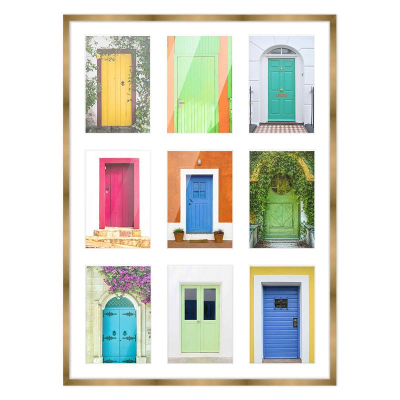 Cadre en bois, 5 po x 7 po, 17,5 po x 23,5 po, Bronze / blanc
