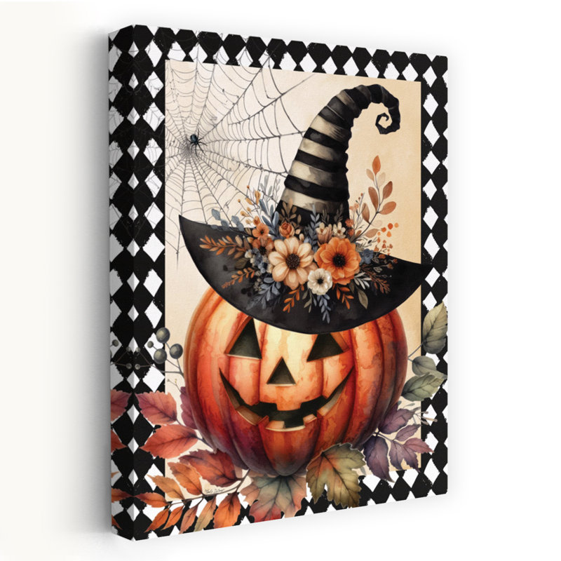 Citrouille d'Halloween rétro, H 60 po x l 40 po
