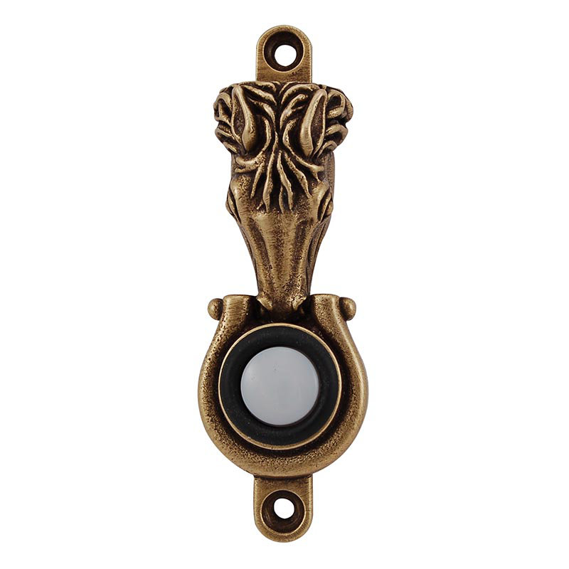 Equestre Push Button, Antique Brass