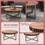 Table basse de salon de 31,4 pouces, table basse moderne en grain de bois naturel faite à la main en forme de tambour, table basse en bois F Smith, table basse à base robuste