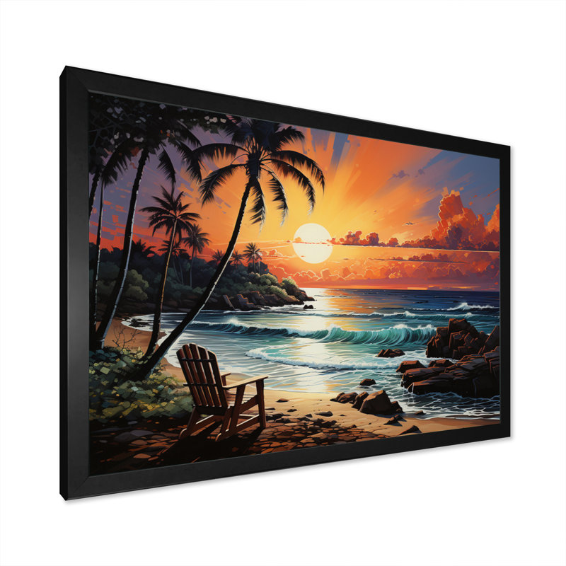 Sophina Beach Photo Tropical Vibes XXII, H 30 po x l 40 po x P 1,5 po, Cadre photo noir