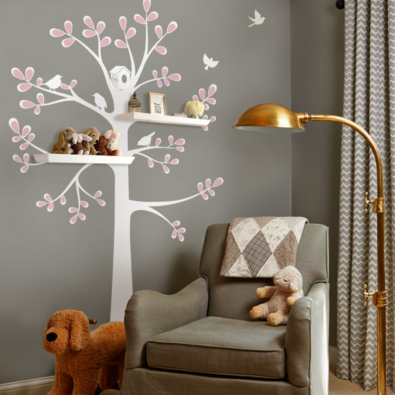 Plants & Flowers Non-Wall Damaging Accent, Brown/Pink