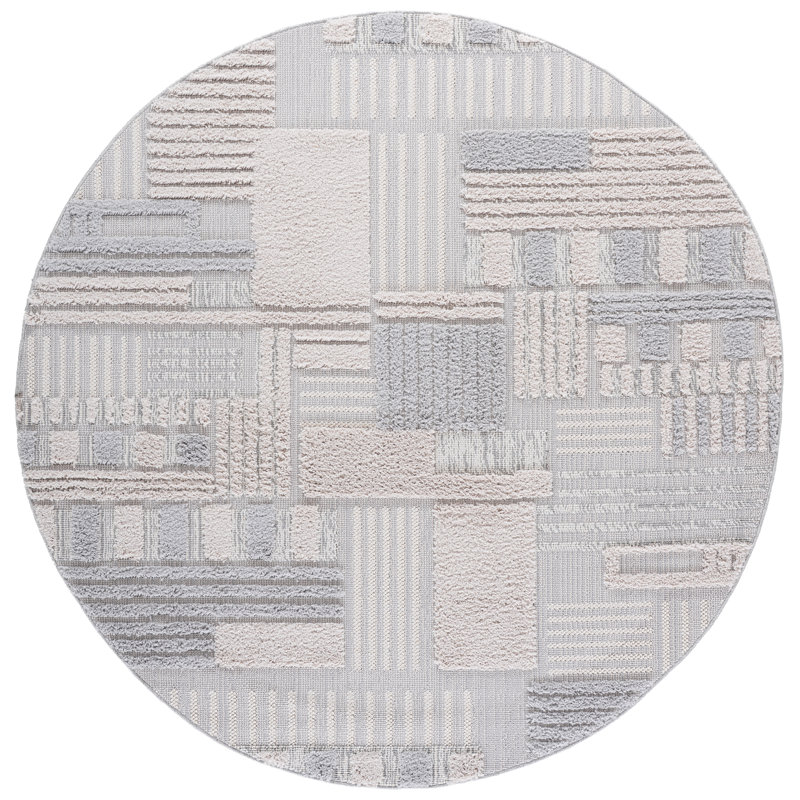 Trends 126 Performance Geometric Shapes Rug, Round 6'7"