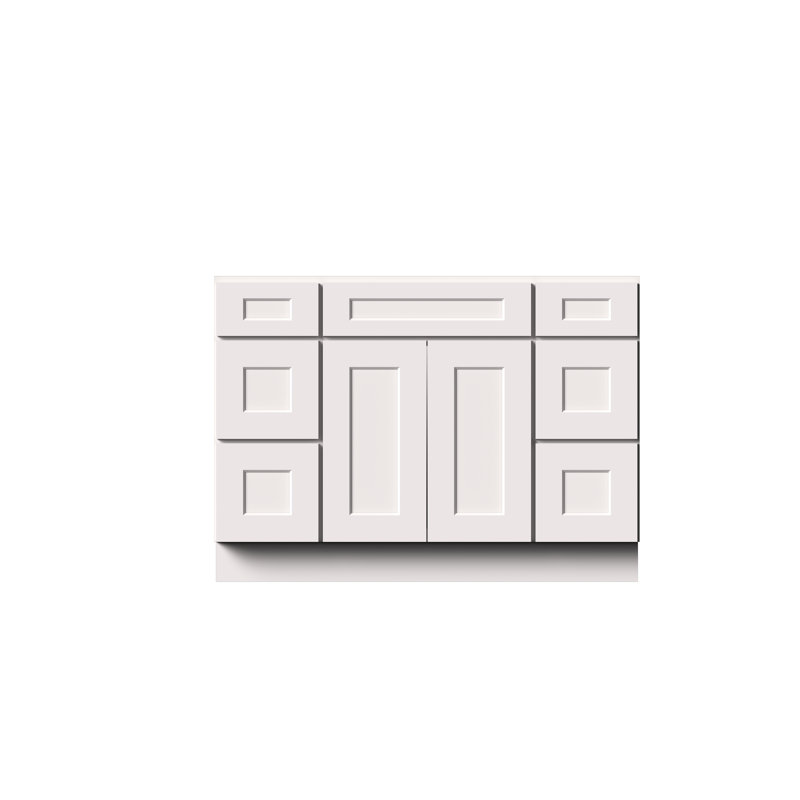 Armoire de meuble-lavabo à 6 tiroirs DL 48 po x H 34,5 po x P 21 po DL Cabinetry (prête à assembler) Shaker