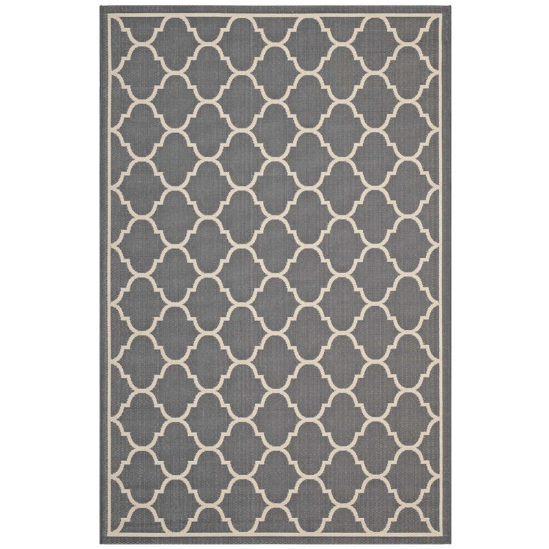 Modway Avena Moroccan Quatrefoil Trellis Indoor and Outdoor Area Rug, Rectangle 8' x 10'
