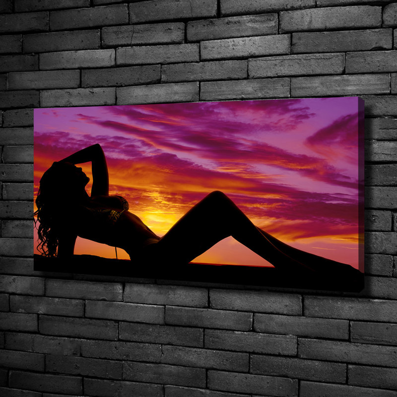 Silhouette Of A Woman - No Frame Print, Canvas, 50cm H x 100cm W x 2cm D