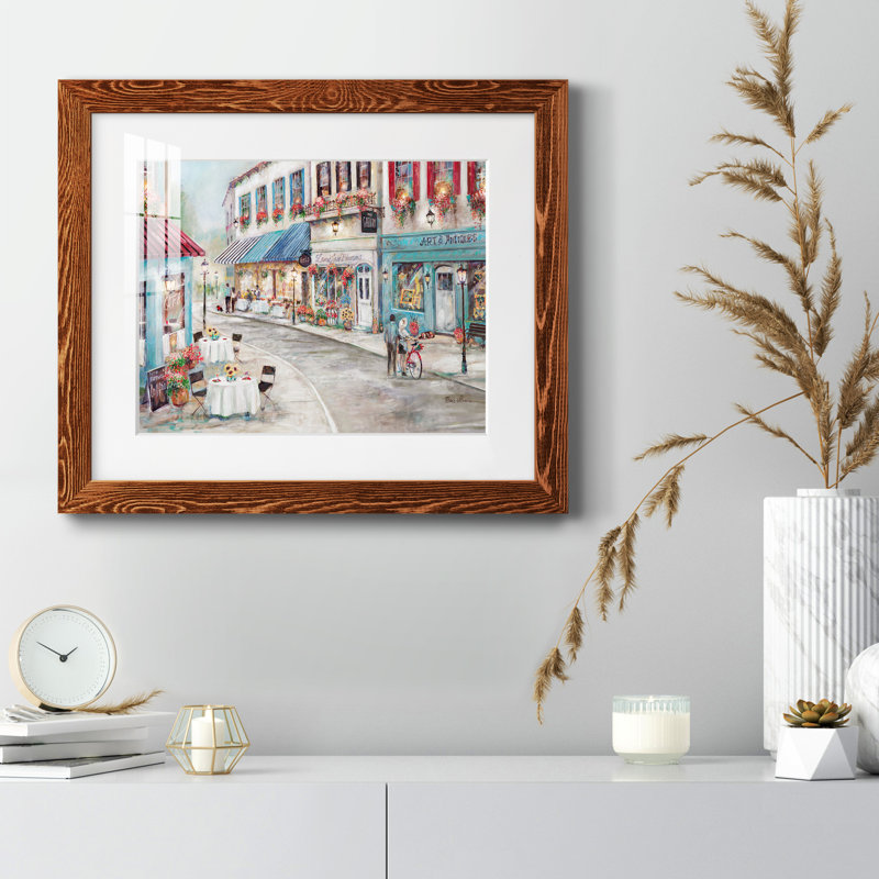 Café pittoresque - peinture encadrée, Érable, H 20 po x l 17 po x P 1,5 po