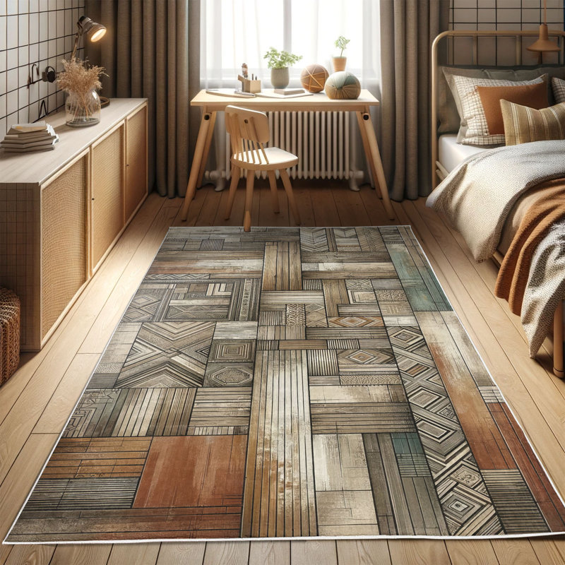 Machine Printed 177cm X 122cm Area Rug