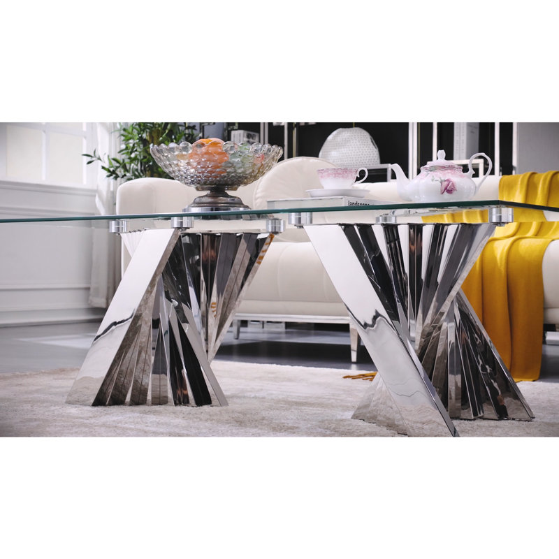 Dazzlyn Glass Top Living Room Table Set
