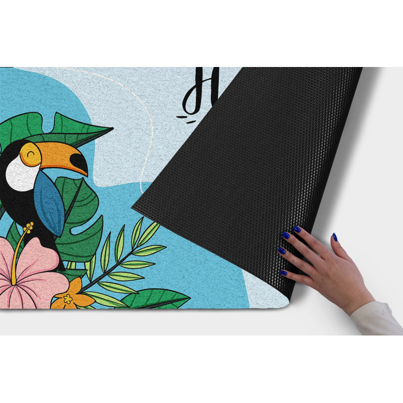 Non-Slip Floral Outdoor Doormat