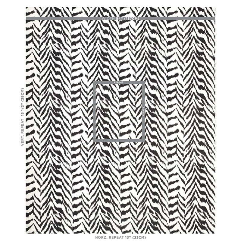Quincy Hand Print Fabric, Black