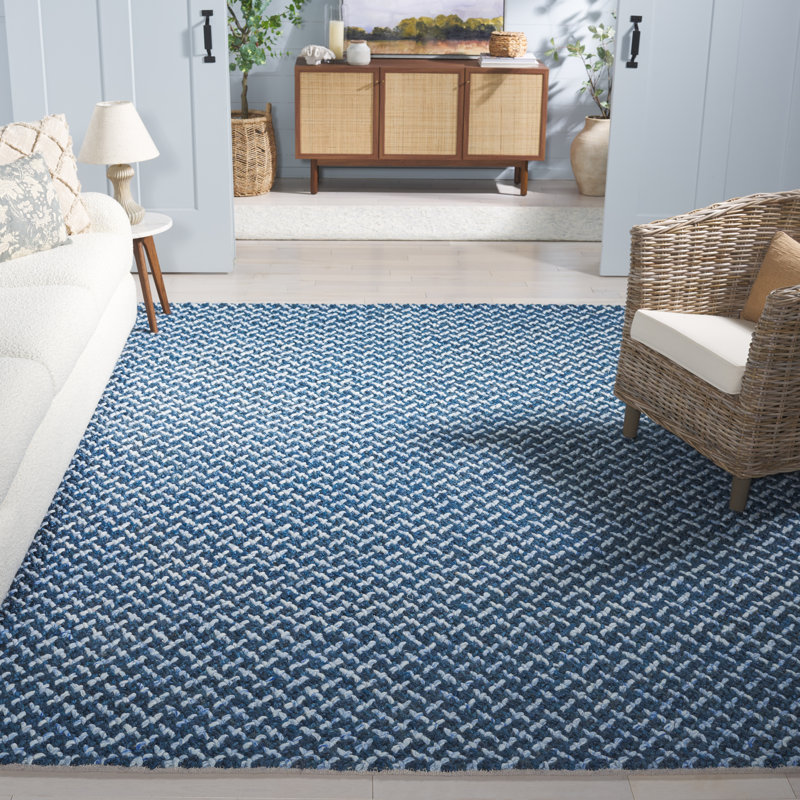 Hand Loomed Houndstooth Indoor Rug, Rectangle 8' x 10'