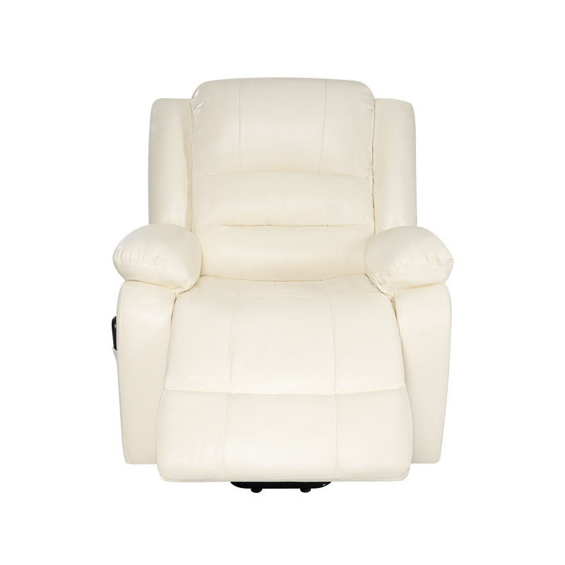 Faux Leather Lift Assist Power Recliner, Cream Fuax Leather