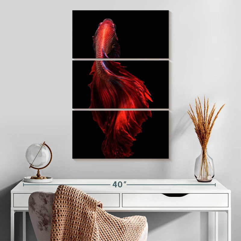 Brampt Bright Red Betta Fish, 57" H x 36" W