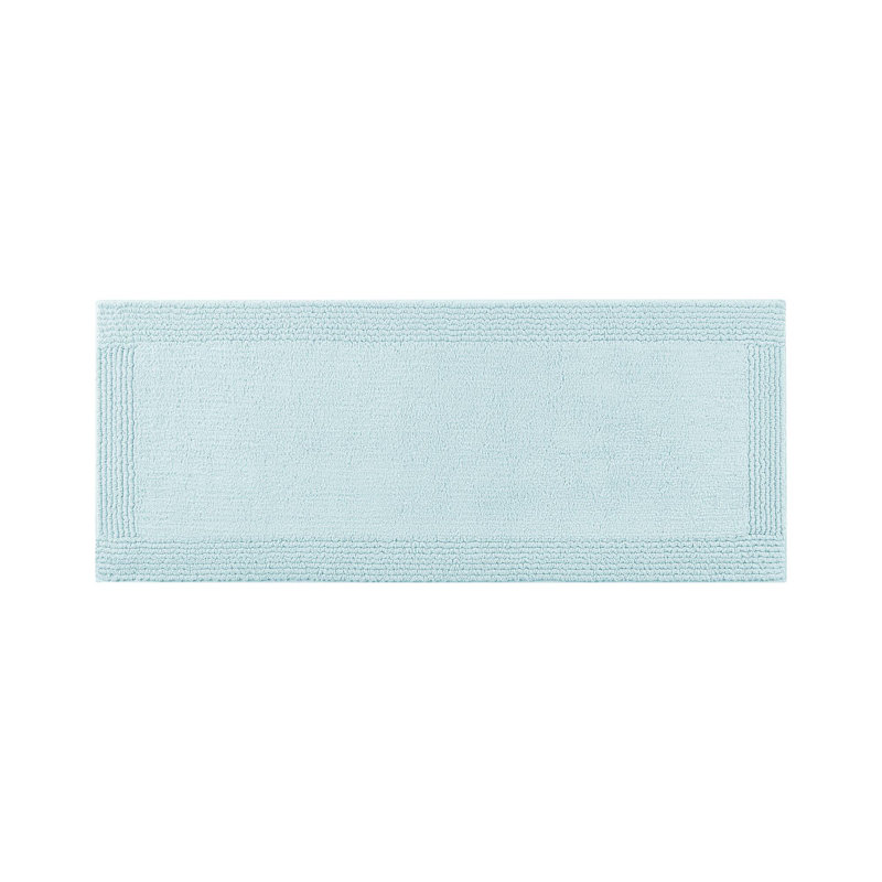 Tapis pour salle de bain réversible 100 x 100% coton touffeté 3000 g / m² 24 po x 60 po Splendor, L 24 po x L 60 po, Bleu
