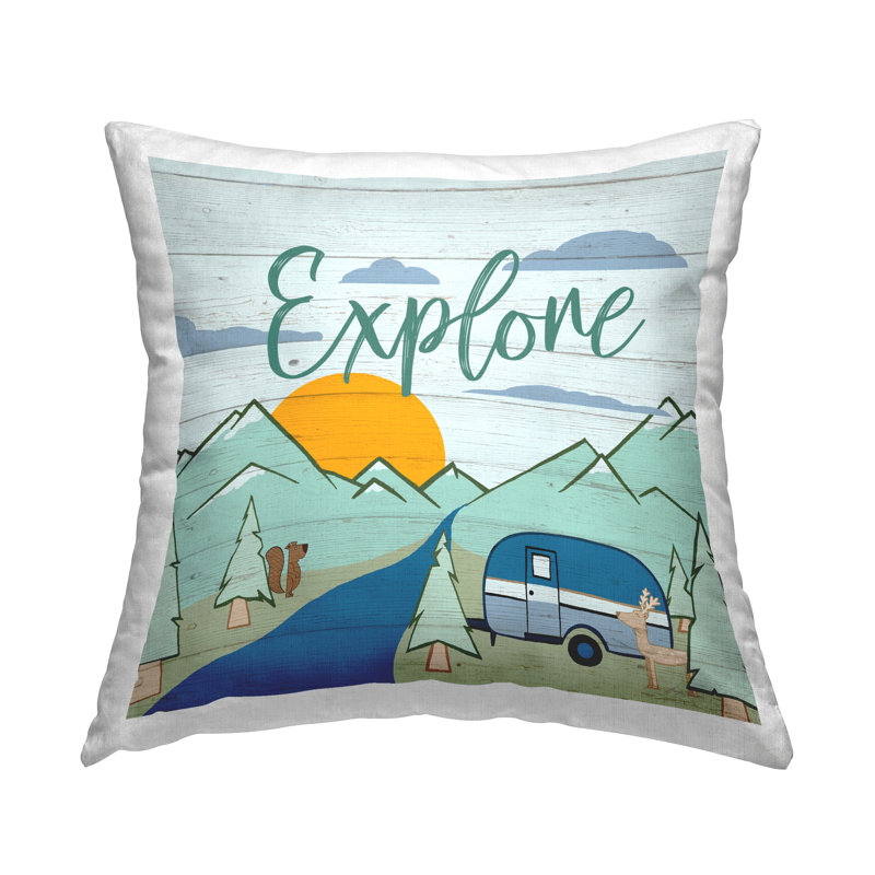 Explore Rustic Adventure Decorative Printed Throw Pillow Design by Hugo Edwins