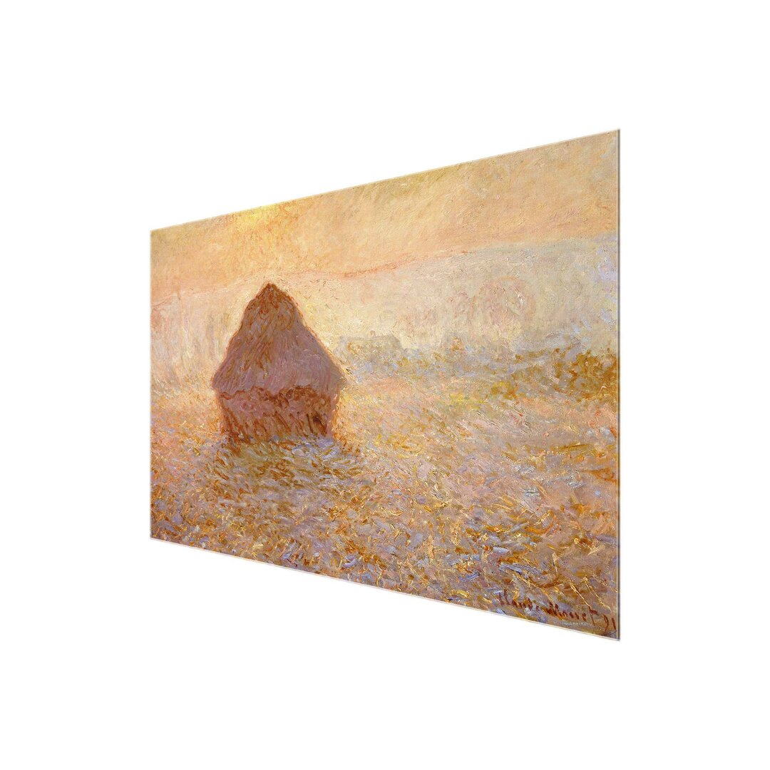 Glasbild Haystack, Sun in Fog von Claude Monet