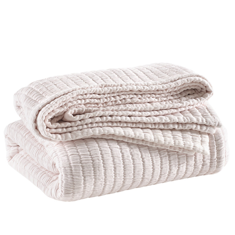 Boyfriend Matelasse Coverlet, King Coverlet, Slipper Pink