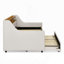 Canapé-lit simple rembourré avec trois lumières à DEL, tête de lit réglable avec rangement, lit gigogne escamotable et base de chargement sans fil, cadre de canapé-lit rembourré en lin-869267722