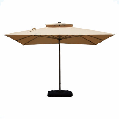 9 pi. Parasol en aluminium en porte-à-faux inclinable avec poteau central (base non incluse)