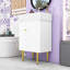Meuble-lavabo de salle de bain avec meuble de rangement et lavabo en céramique-740657448