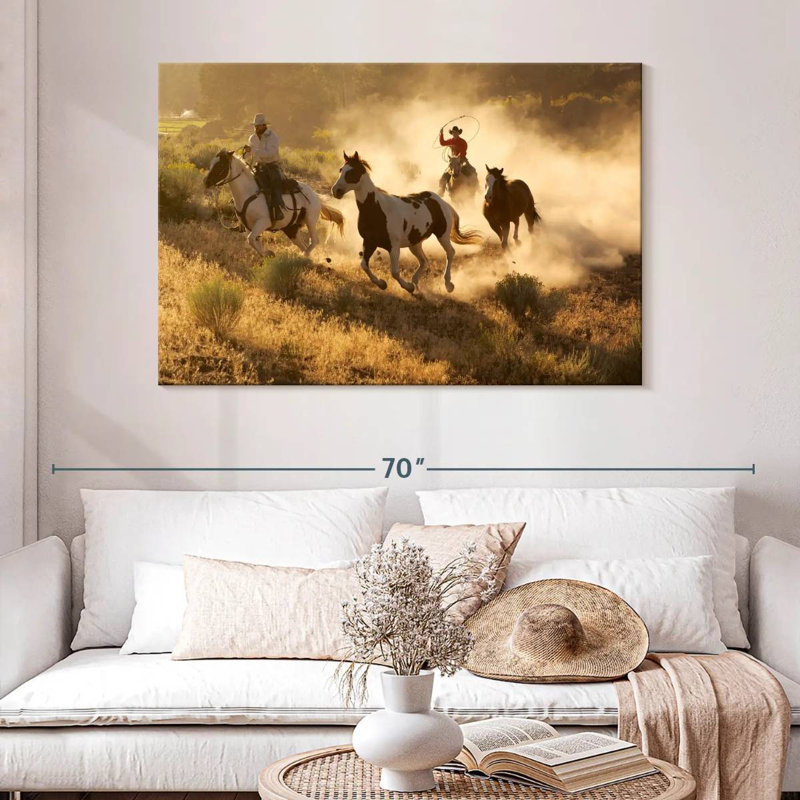 Cowboys de l'Ouest Lelar, H 32 po x l 48 po