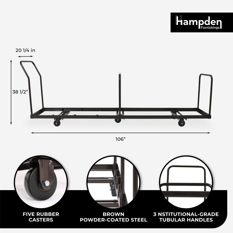 Chariot pliant Ava Comfort, 38.5" H x 106.5" W x 20.25" D