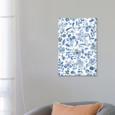 Indigo Vibes IV by Amanda Mcgee - Wrapped Canvas Painting