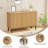 Wooden Freestanding Sideboard Buffet Cabinet with Fluted Doors, Adjustable Shelf Storage-1215032088