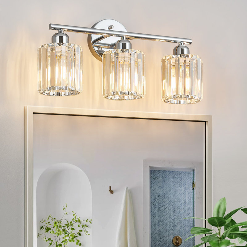 Luminaire de salle de bain Kyneisha, Trois lumières, Chrome chrome