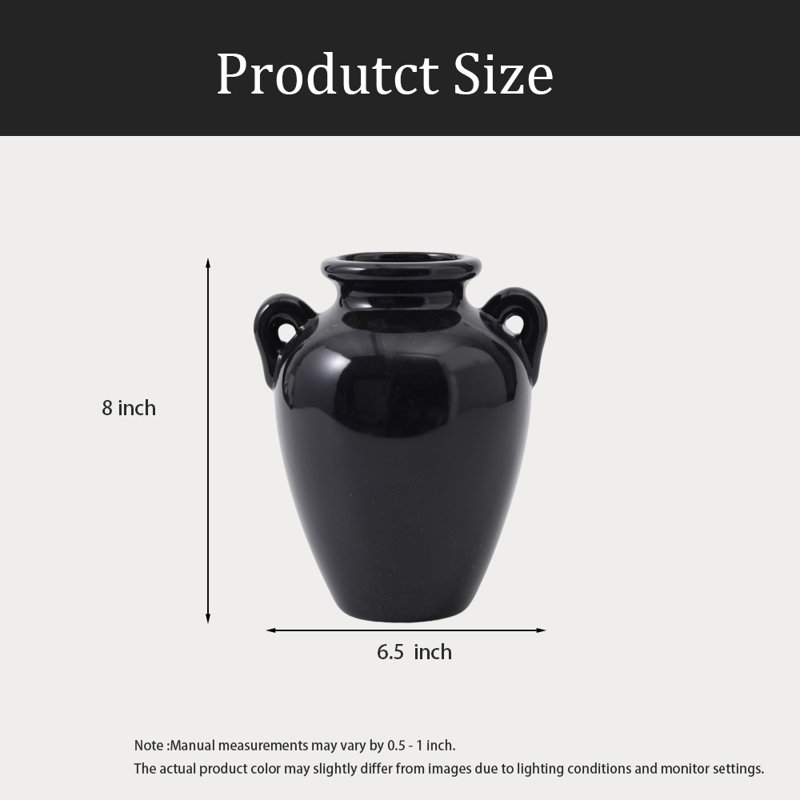 Vase en céramique, Noir