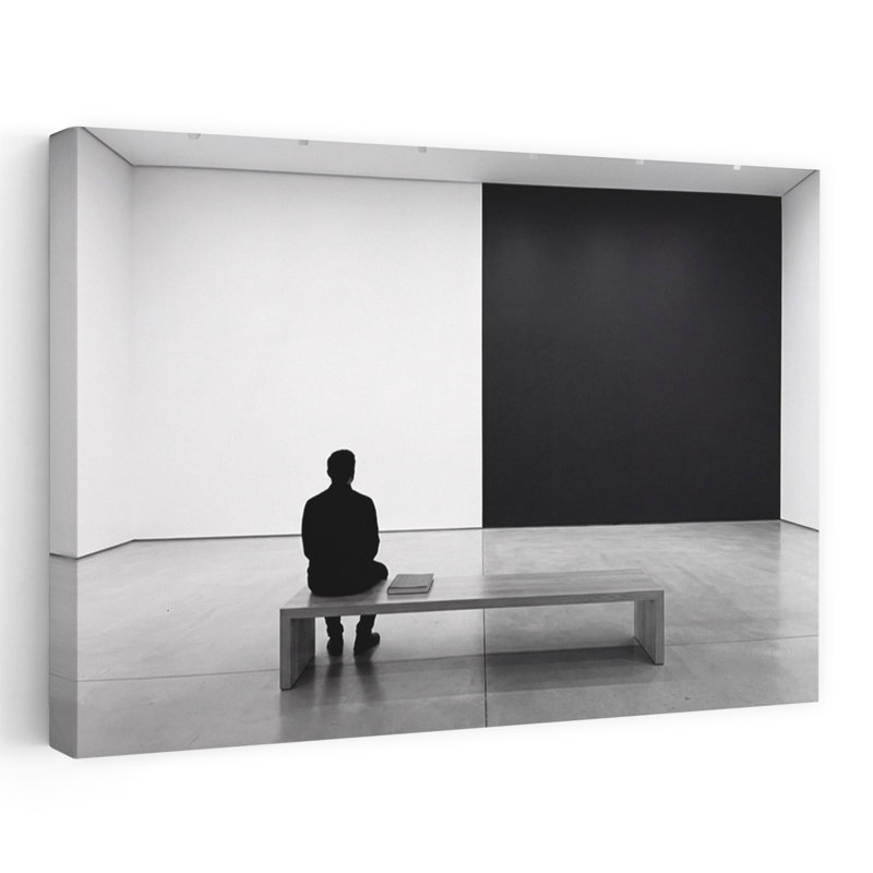 Man In Art Gallery by Andreas Magnusson - Wrapped Canvas Print, 101.6 cm H x 152.4 cm W