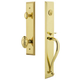Fifth Avenue Handleset with Single Cylinder Deadbolt and Grande Door Knob and Rosette