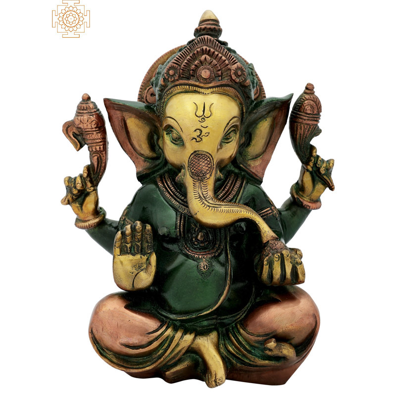 Lord Ganesha, Vert / bronze