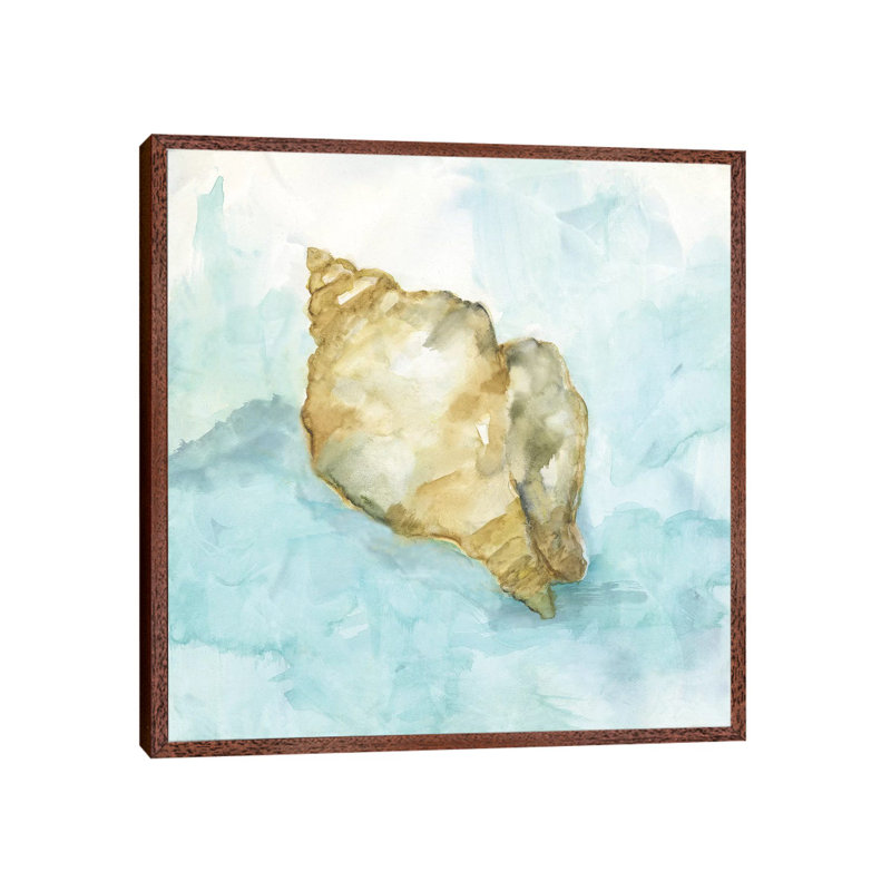 Biscayne Treasure I by Nan - Painting on Canvas, 45.72 cm H x 45.72 cm W, Classic Brown Wood Framed
