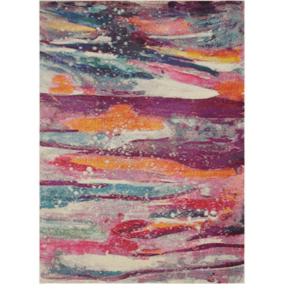 Tapis décoratif rose/bleu/vert Livengood