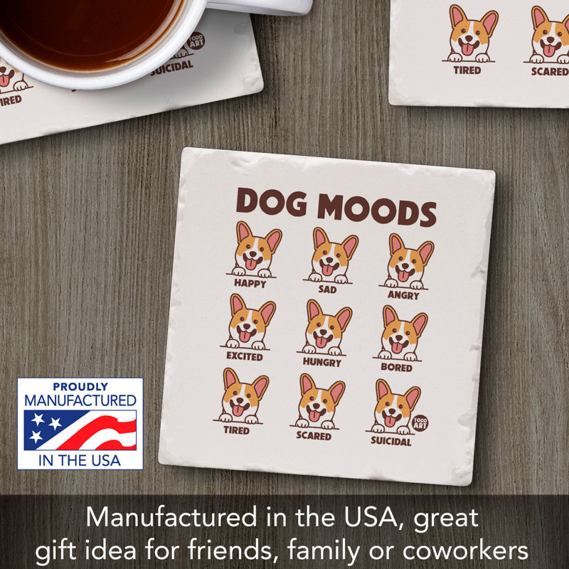 Sous-verre simple à carreaux Dog Moods Créez votre propre collection
